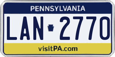 PA license plate LAN2770