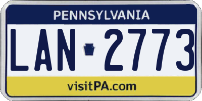 PA license plate LAN2773