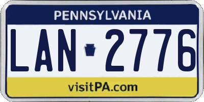 PA license plate LAN2776