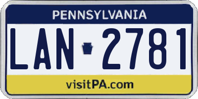 PA license plate LAN2781