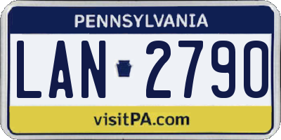 PA license plate LAN2790