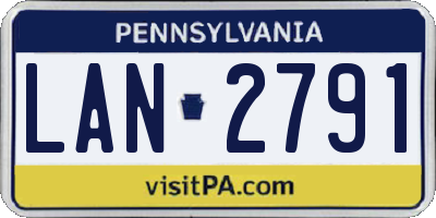 PA license plate LAN2791