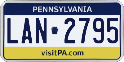 PA license plate LAN2795