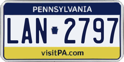 PA license plate LAN2797