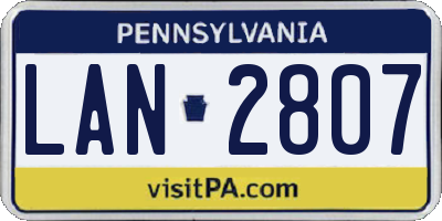 PA license plate LAN2807