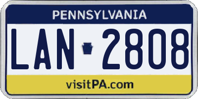 PA license plate LAN2808