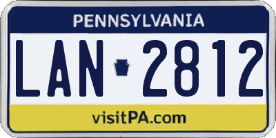 PA license plate LAN2812