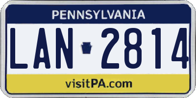 PA license plate LAN2814