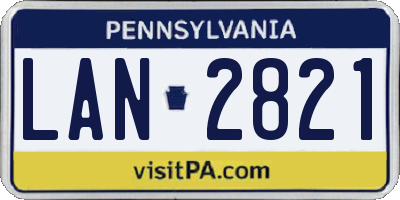 PA license plate LAN2821