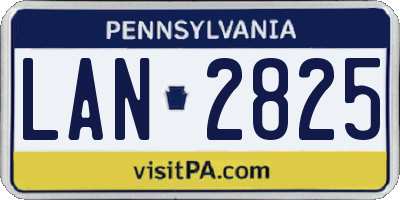 PA license plate LAN2825