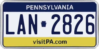 PA license plate LAN2826