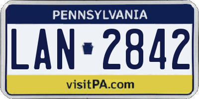 PA license plate LAN2842