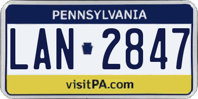 PA license plate LAN2847