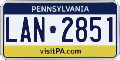 PA license plate LAN2851