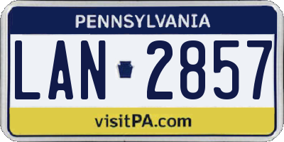 PA license plate LAN2857