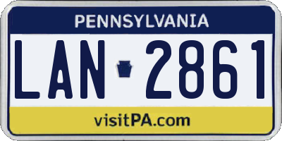 PA license plate LAN2861