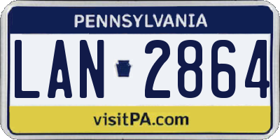 PA license plate LAN2864