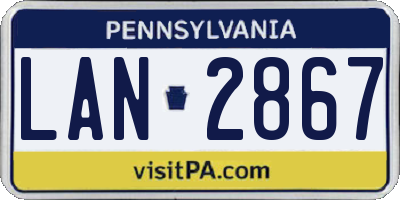 PA license plate LAN2867