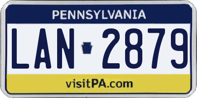 PA license plate LAN2879