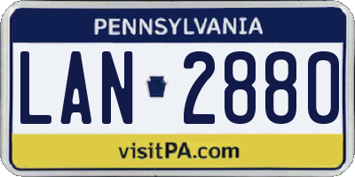 PA license plate LAN2880