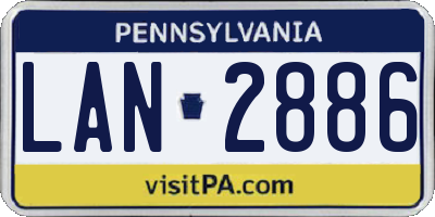 PA license plate LAN2886