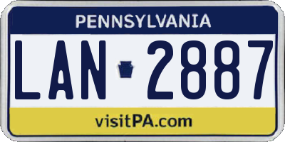 PA license plate LAN2887