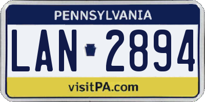 PA license plate LAN2894