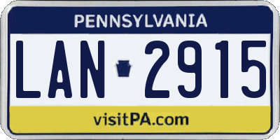 PA license plate LAN2915