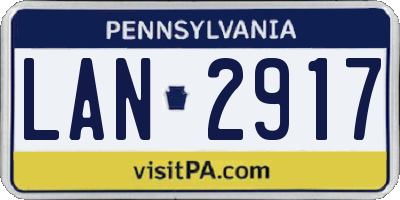 PA license plate LAN2917