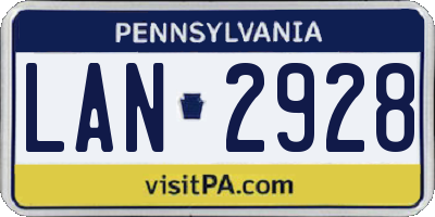 PA license plate LAN2928