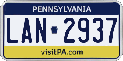 PA license plate LAN2937