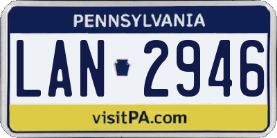 PA license plate LAN2946