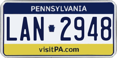 PA license plate LAN2948