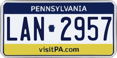 PA license plate LAN2957