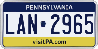 PA license plate LAN2965