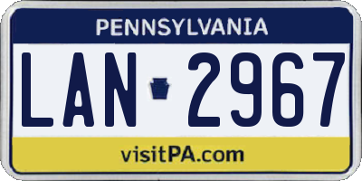 PA license plate LAN2967