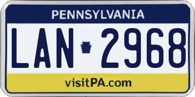 PA license plate LAN2968