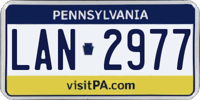 PA license plate LAN2977