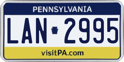 PA license plate LAN2995