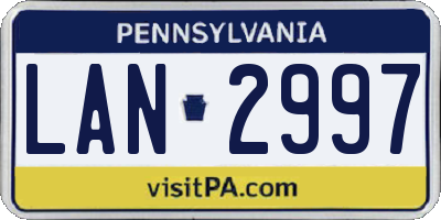 PA license plate LAN2997