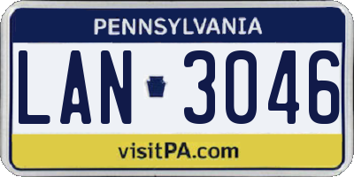 PA license plate LAN3046