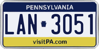 PA license plate LAN3051
