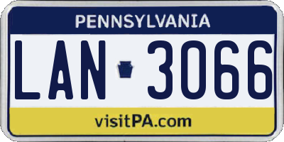 PA license plate LAN3066