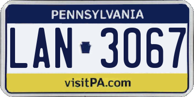 PA license plate LAN3067