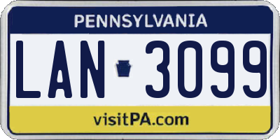 PA license plate LAN3099