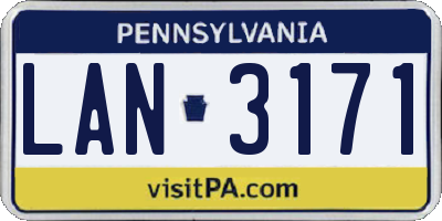 PA license plate LAN3171