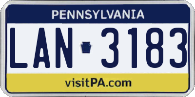 PA license plate LAN3183