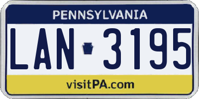 PA license plate LAN3195
