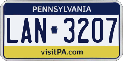 PA license plate LAN3207