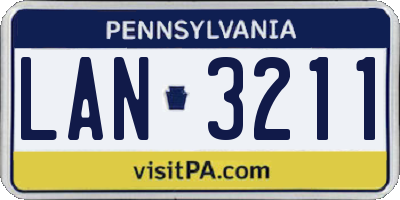 PA license plate LAN3211